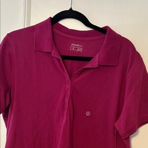 Eddie Bauer Women's Fuchsia Button Down Shirt